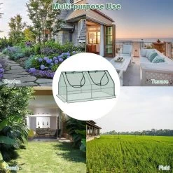 Foliengewächshaus Frühbeet, Mit Aufrollbaren Fenstern, Metallrahmen, 120x60x60cm -Möbel Store Foliengew chshaus Fr hbeet mit aufrollbaren Fenstern Metallrahmen 120x60x60cm W0UETT0049 gr n9 1280x1280