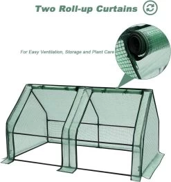 Foliengewächshaus Frühbeet, Mit Aufrollbaren Fenstern, Metallrahmen, 180x90x90cm -Möbel Store Foliengew chshaus Fr hbeet mit aufrollbaren Fenstern Metallrahmen 180x90x90cm W0UETT0051 gr n4 1280x1280