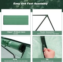 Foliengewächshaus Frühbeet, Mit Aufrollbaren Fenstern, Metallrahmen, 180x90x90cm -Möbel Store Foliengew chshaus Fr hbeet mit aufrollbaren Fenstern Metallrahmen 180x90x90cm W0UETT0051 gr n5 1280x1280