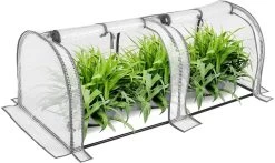 Foliengewächshaus PE Halbtransparent 130x60x50 Cm 130 G/m² Wasserdicht Wetterfest