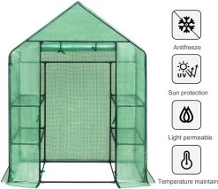 Foliengewächshaus Treibhaus Gartenhaus 143x73x195cm -Möbel Store Foliengewaechshaus Treibhaus Gartenhaus 143x73x195cm GWH00302gn gruen5 1280x1280