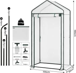 WOLTU Foliengewächshaus Treibhaus Gartenhaus Gewächshaus,100x50x190cm Weiß 11 WOLTU Foliengewächshaus Treibhaus Gartenhaus Gewächshaus,100x50x190cm Weiß -Möbel Store Foliengewaechshaus Treibhaus Gartenhaus Gewaechshaus 100x50x190cm W0UETT0223 Weiss3 1280x1280