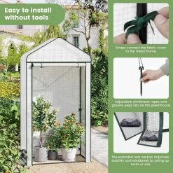 WOLTU Foliengewächshaus Treibhaus Gartenhaus Gewächshaus,100x50x190cm Weiß 13 WOLTU Foliengewächshaus Treibhaus Gartenhaus Gewächshaus,100x50x190cm Weiß -Möbel Store Foliengewaechshaus Treibhaus Gartenhaus Gewaechshaus 100x50x190cm W0UETT0223 Weiss5 1280x1280