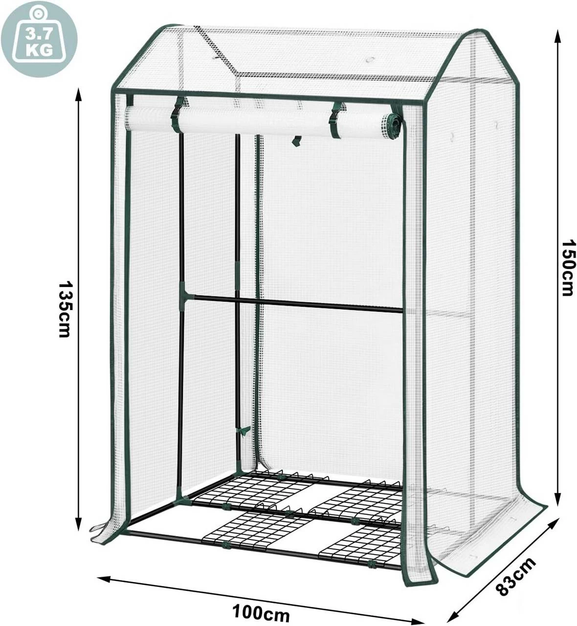 WOLTU Foliengewächshaus Treibhaus Gemüse Gewächshaus Mit Ösen,100x83x150cm Weiß 3 WOLTU Foliengewächshaus Treibhaus Gemüse Gewächshaus Mit Ösen,100x83x150cm Weiß – Bild 3