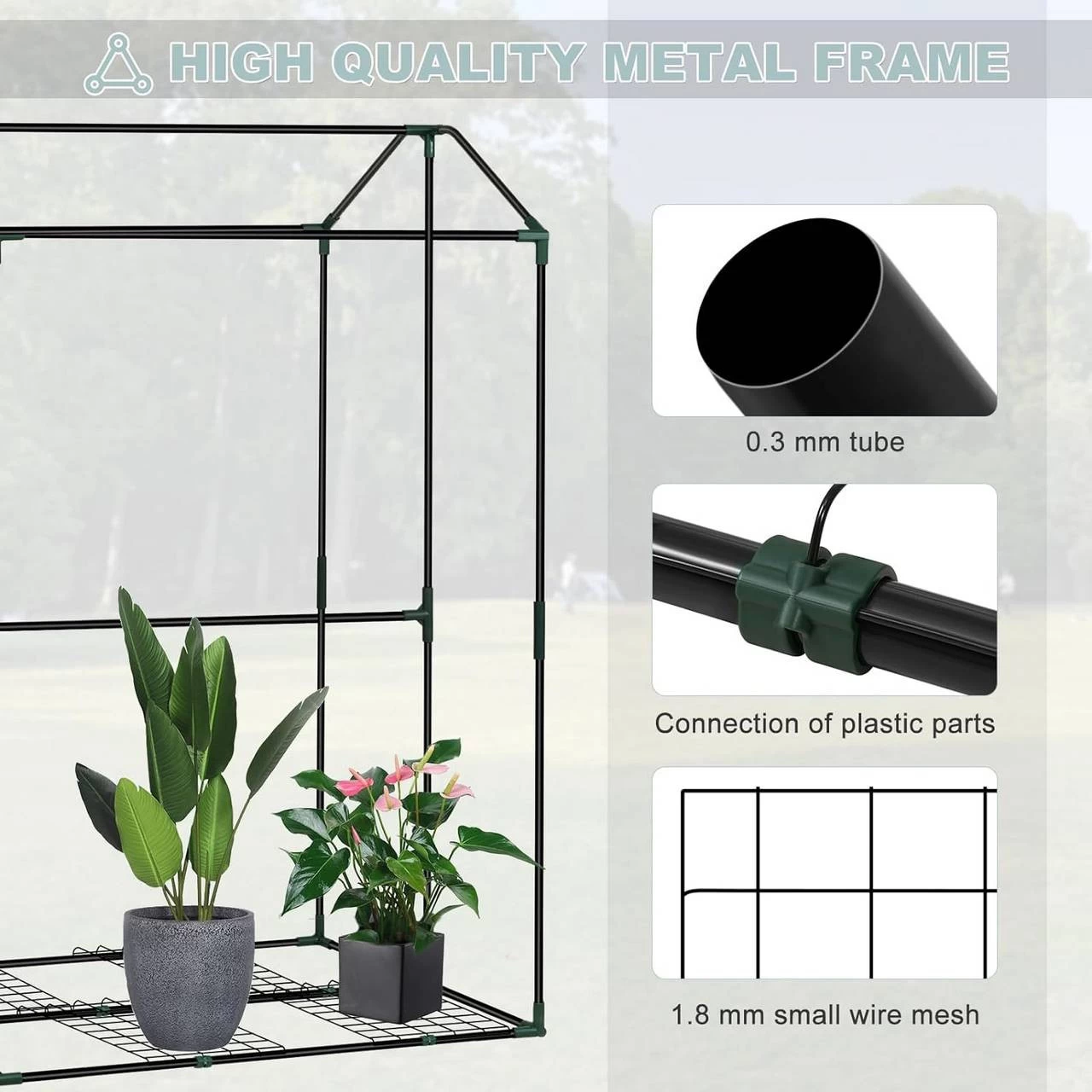 WOLTU Foliengewächshaus Treibhaus Gemüse Gewächshaus Mit Ösen,100x83x150cm Weiß 7 WOLTU Foliengewächshaus Treibhaus Gemüse Gewächshaus Mit Ösen,100x83x150cm Weiß – Bild 7