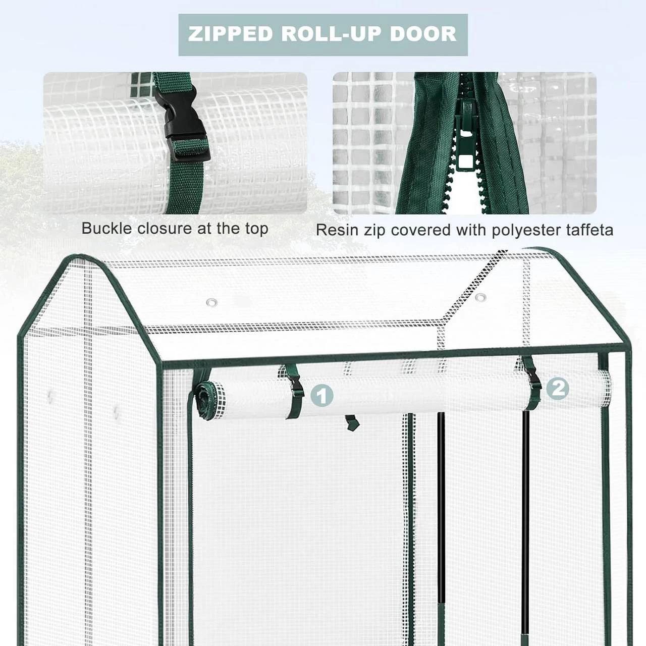 WOLTU Foliengewächshaus Treibhaus Gemüse Gewächshaus Mit Ösen,100x83x150cm Weiß 8 WOLTU Foliengewächshaus Treibhaus Gemüse Gewächshaus Mit Ösen,100x83x150cm Weiß – Bild 8