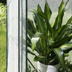 Foliengewächshaus Treibhaus PE Gitterplane Weiß 100x50x136/150 Cm -Möbel Store Foliengewaechshaus Treibhaus PE Gitterplane 100x50x150 GWH00102ws weiss4 1280x1280