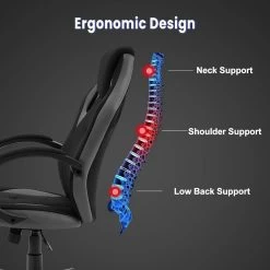 Gaming Stuhl, Bürostuhl, 150 Kg Belastbar, Mit Kopfkissen, Mesh-Gewebe -Möbel Store Gaming Stuhl Brueostuhl 150 kg belastbar Kopfkissen Armlehnen Mesh Gewebe W0ATT0217 grau6 1280x1280