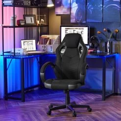 Gaming Stuhl, Bürostuhl, 150 Kg Belastbar, Mit Kopfkissen, Mesh-Gewebe -Möbel Store Gaming Stuhl Brueostuhl 150 kg belastbar Kopfkissen Armlehnen Mesh Gewebe W0ATT0217 grau8 1280x1280