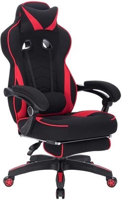 Gaming Stuhl Aus Stoff Mit Lendenkissen BS83