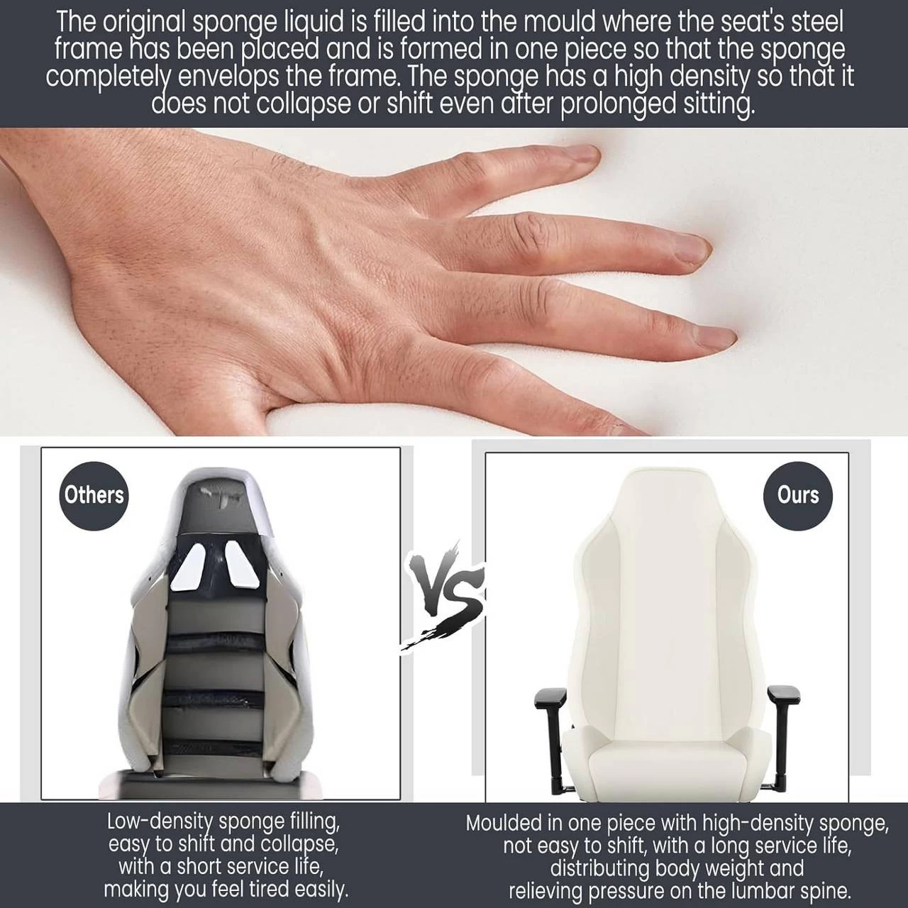 WOLTU Gaming Stuhl, Bürostuhl, Mit Adaptiver Lendenwirbelstütze, Kunstleder Metallrahmen 4 WOLTU Gaming Stuhl, Bürostuhl, Mit Adaptiver Lendenwirbelstütze, Kunstleder Metallrahmen – Bild 4