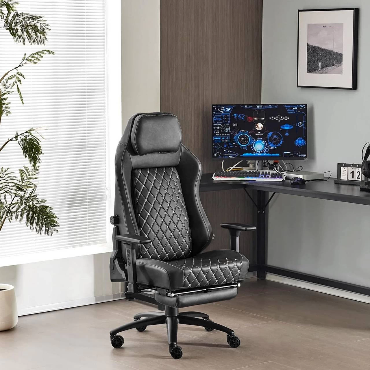 WOLTU Gaming Stuhl, Bürostuhl, Mit Adaptiver Lendenwirbelstütze, Kunstleder Metallrahmen 9 WOLTU Gaming Stuhl, Bürostuhl, Mit Adaptiver Lendenwirbelstütze, Kunstleder Metallrahmen – Bild 9