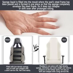 WOLTU Gaming Stuhl, Bürostuhl, Mit Adaptiver Lendenwirbelstütze, Samtbezug Metallrahmen -Möbel Store Gaming Stuhl Buerostuhl mit adaptiver Lendenwirbelstuetze Samtbezug Metallrahmen W0ATT0528 Schwarz Grau4 1280x1280