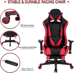 Gaming Stuhl Racing Stuhl Aus Kunstleder BS93 -Möbel Store Gaming Stuhl Racing Stuhl aus Kunstleder Hensel BS93rt rot2 1280x1280