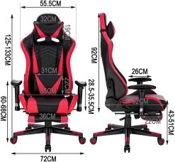 Gaming Stuhl Racing Stuhl Aus Kunstleder BS93 -Möbel Store Gaming Stuhl Racing Stuhl aus Kunstleder Hensel rote3 1280x1280