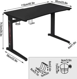 Gaming Tisch Computertisch T-förmige Tischbeine Schwarz -Möbel Store Gaming Tisch Computertisch T foermige Tischbeine TS133sz schwarz4 1280x1280