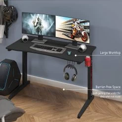 Gaming Tisch Computertisch T-förmige Tischbeine Schwarz -Möbel Store Gaming Tisch Computertisch T foermige Tischbeine TS133sz schwarz8 1280x1280