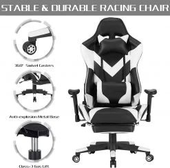 Racing Stuhl Aus Kunstleder Modell BS20 -Möbel Store Gamingstuhl Buerostuhl Drehstuhl Kunstleder BS20ws 12 1280x1280