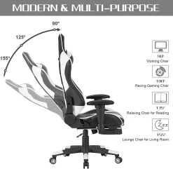 Racing Stuhl Aus Kunstleder Modell BS20 -Möbel Store Gamingstuhl Buerostuhl Drehstuhl Kunstleder BS20ws 13 1280x1280