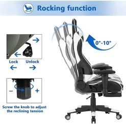 Racing Stuhl Aus Kunstleder Modell BS20 -Möbel Store Gamingstuhl Buerostuhl Drehstuhl Kunstleder BS20ws 15 1280x1280