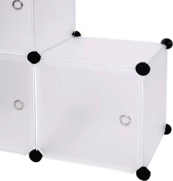 Garderobenschrank DIY Regalsystem Mit Tür, 11 Fächer, Kunststoff -Möbel Store Garderobenschrank DIY Regalsystem mit T r 11 F cher Kunststoff SR0104tp weiss7 1280x1280