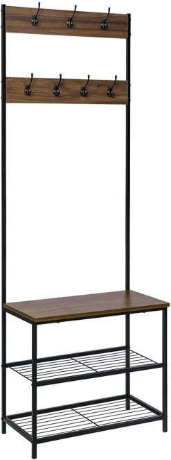 Kleiderständer Aus Metall Mit 7 Haken Dunkelbraun 9 Kleiderständer Aus Metall Mit 7 Haken Dunkelbraun -Möbel Store Garderobenst nder Kleiderst nder W schest nder Schuhregal dunkelbraun4 1280x1280