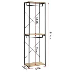 Garderobenständer Mit Ablage Schuhregal Aus Holz & Metall 8 Garderobenständer Mit Ablage Schuhregal Aus Holz & Metall -Möbel Store Garderobenstaender mit Ablage Schuhregal aus Holz und Stahl Schwarz Eiche hell SR0113hei 3 1280x1280