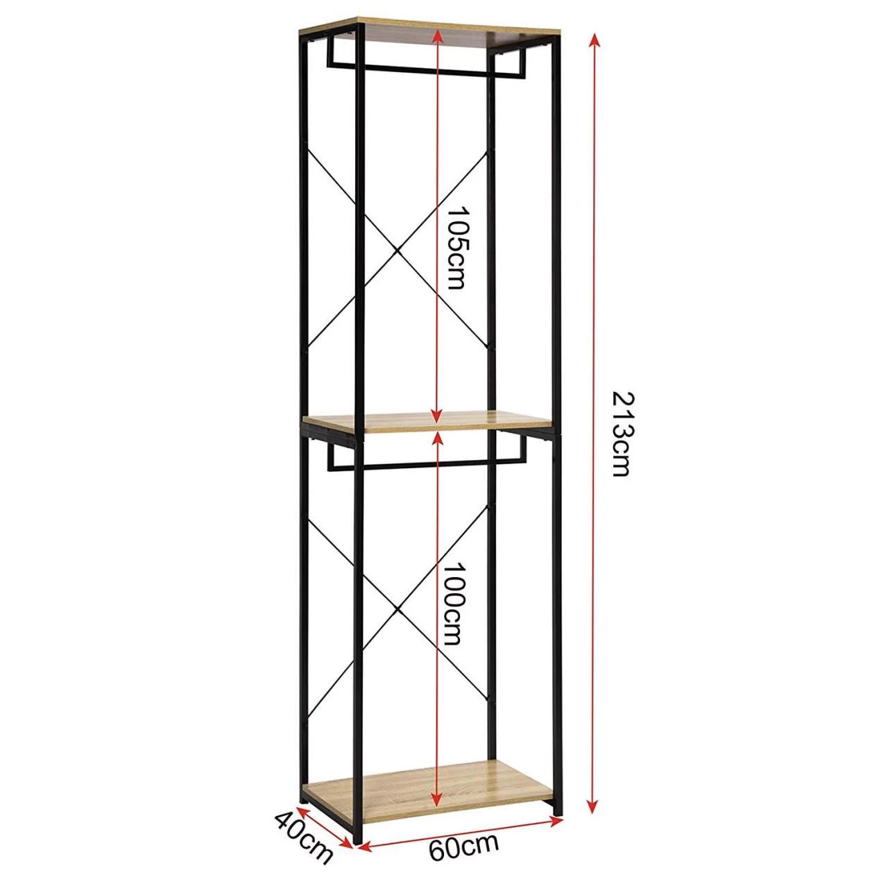 Garderobenständer Mit Ablage Schuhregal Aus Holz & Metall 3 Garderobenständer Mit Ablage Schuhregal Aus Holz & Metall – Bild 3