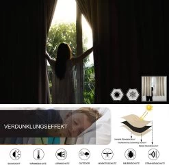 Gardine Blickdicht 250g/m² Mit Kräuselband ( 1 Stück ) Schiefer Grau -Möbel Store Gardine blickdicht mit Kraeuselband 1 Stueck VH5880sfgr schiefer grau3 1280x1280