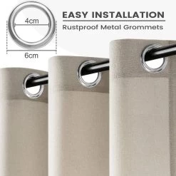 Gardinen Mit Ösen, 2er Set Vorhänge Leinenoptik Halbtransparent Voile -Möbel Store Gardinen mit Osen Vorhange Leinenoptik Halbtransparent Voile W0UTT0238 sand6 1280x1280