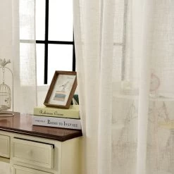 1 Stück Gardinen Transparent Mit Kräuselband Leinen Optik -Möbel Store Gardinen transparent mit Kraeuselband Leinen Optik VH5860cm 29 1280x1280