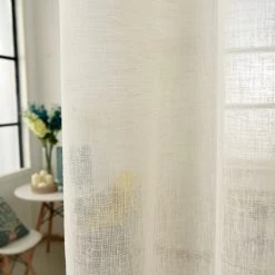 1 Stück Gardinen Transparent Mit Ösen Leinen Optik -Möbel Store Gardinen transparent mit Oesen Leinen Optik VH5862cm 40 1280x1280