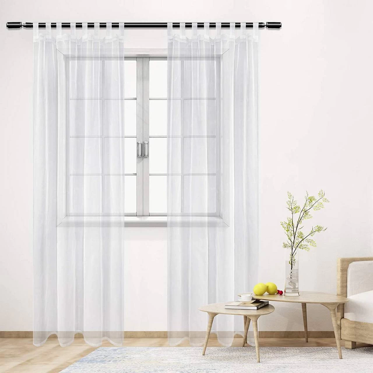 Gardinen Transparent Mit Schlaufen Vorhang Voile Tüll Wohnzimmer 2 Gardinen Transparent Mit Schlaufen Vorhang Voile Tüll Wohnzimmer – Bild 2