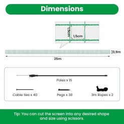 WOLTU Geflügelnetz, Gartenzaun Steckzaun Campingzaun Absperrzaun, 53 G/m² PE, Grün -Möbel Store Gefluegelnetz Gartenzaun Steckzaun Campingzaun Absperrzaun 53g m PE W0UETT0242 W0UETT0243 Gruen5 1280x1280