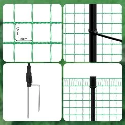 WOLTU Geflügelnetz, Gartenzaun Steckzaun Campingzaun Absperrzaun, 53 G/m² PE, Grün -Möbel Store Gefluegelnetz Gartenzaun Steckzaun Campingzaun Absperrzaun 53g m PE W0UETT0242 W0UETT0243 Gruen7 1280x1280
