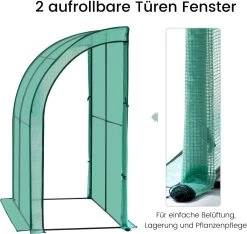 Gewächshaus, Foliengewächshaus Anlehngewächshaus 200x210x100cm, PE-Plane Mit Rolltüren -Möbel Store Gew chshaus Foliengew chshaus Anlehngew chshaus 200x210x100cm Tomatengew chshaus W0UETT0053 gr n 2 1280x1280