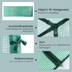 Gewächshaus, Foliengewächshaus Anlehngewächshaus 200x210x100cm, PE-Plane Mit Rolltüren -Möbel Store Gew chshaus Foliengew chshaus Anlehngew chshaus 200x210x100cm Tomatengew chshaus W0UETT0053 gr n 3 1280x1280