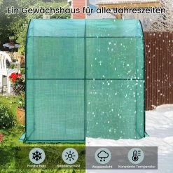 Gewächshaus, Foliengewächshaus Anlehngewächshaus 200x210x100cm, PE-Plane Mit Rolltüren -Möbel Store Gew chshaus Foliengew chshaus Anlehngew chshaus 200x210x100cm Tomatengew chshaus W0UETT0053 gr n 5 1280x1280