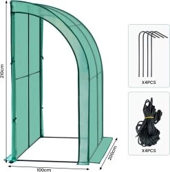Gewächshaus, Foliengewächshaus Anlehngewächshaus 200x210x100cm, PE-Plane Mit Rolltüren -Möbel Store Gew chshaus Foliengew chshaus Anlehngew chshaus 200x210x100cm Tomatengew chshaus W0UETT0053 gr n 7 1280x1280