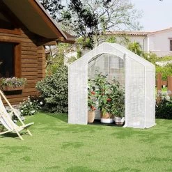 WOLTU Gewächshaus, Winterfest, Tür Fenster, 200x80x200cm, Aus Stahlrohr PE, Weiß 17 WOLTU Gewächshaus, Winterfest, Tür Fenster, 200x80x200cm, Aus Stahlrohr PE, Weiß -Möbel Store Gewaechshaus Winterfest Tuer Fenster 200x80x200cm aus Stahlrohr PE W0UETT0225 Weiss9 1280x1280