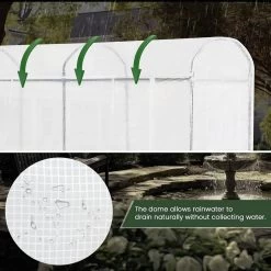 WOLTU Gewächshaus, Winterfest, Mit Tür 2 Fenstern, Stahlrohr PE, 170x68x200cm, Weiß 14 WOLTU Gewächshaus, Winterfest, Mit Tür 2 Fenstern, Stahlrohr PE, 170x68x200cm, Weiß -Möbel Store Gewaechshaus Winterfest mit Tuer 2 Fenstern Stahlrohr PE 170x68x200cm W0UETT0224 Weiss6 1280x1280