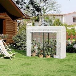 WOLTU Gewächshaus, Winterfest, Mit Tür 2 Fenstern, Stahlrohr PE, 170x68x200cm, Weiß 17 WOLTU Gewächshaus, Winterfest, Mit Tür 2 Fenstern, Stahlrohr PE, 170x68x200cm, Weiß -Möbel Store Gewaechshaus Winterfest mit Tuer 2 Fenstern Stahlrohr PE 170x68x200cm W0UETT0224 Weiss9 1280x1280