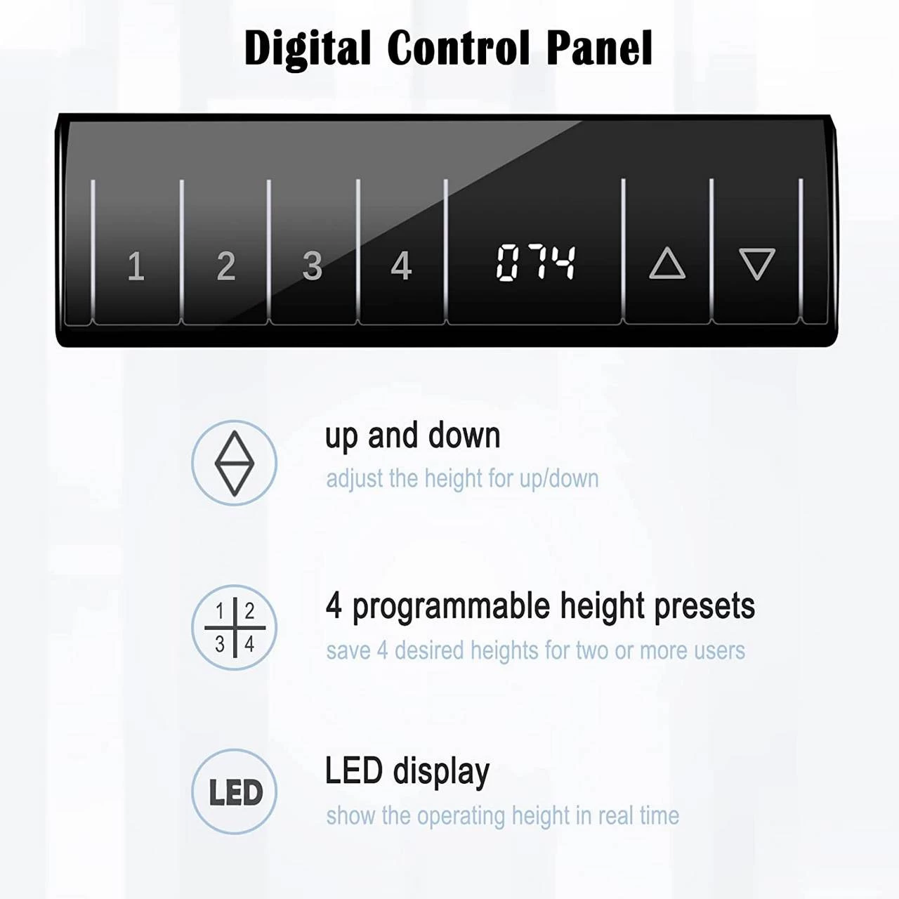 Höhenverstellbar Schreibtisch Elektrisch Mit Tischplatte 120 X 60 Cm Und 4 Memory-Steuerungen 5 Höhenverstellbar Schreibtisch Elektrisch Mit Tischplatte 120 X 60 Cm Und 4 Memory-Steuerungen – Bild 5