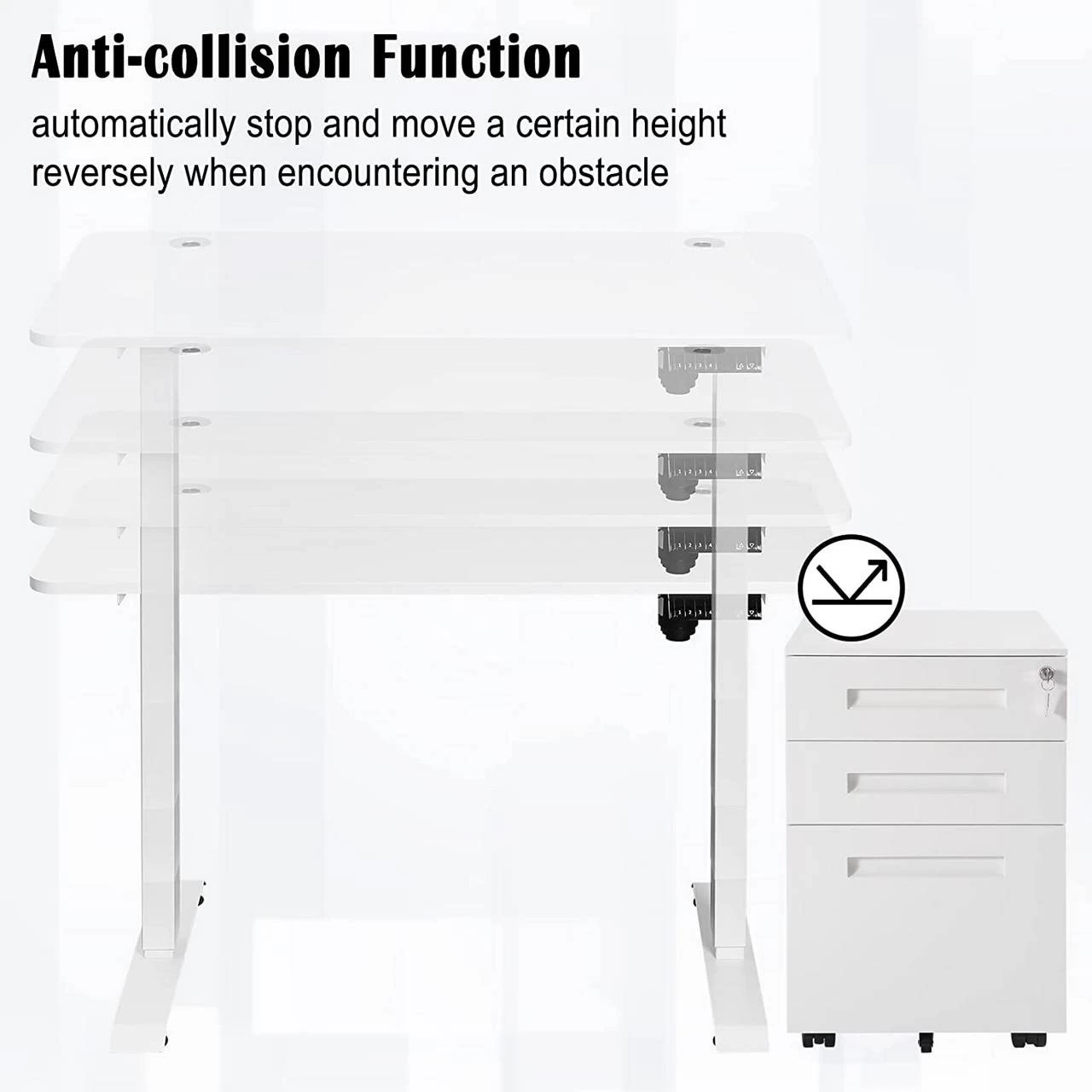 Höhenverstellbar Schreibtisch Elektrisch Mit Tischplatte 120 X 60 Cm Und 4 Memory-Steuerungen 6 Höhenverstellbar Schreibtisch Elektrisch Mit Tischplatte 120 X 60 Cm Und 4 Memory-Steuerungen – Bild 6