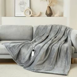 Heizdecke Flanell, Elektrische Wärmedecke, 10 Temperaturstufen Timer 2h/4h/8h -Möbel Store Heizdecke Flanell Elektrische W rmedecke 10 Temperaturstufe Timer 2h4h8h W0UTT0155 dunkelgrau2 1280x1280