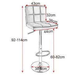 2xBarhocker Barstuhl Tresenhocker Stuhl Drehbar Und Höhenverstellbar Kunstleder -Möbel Store Hoehenverstellbarer Barhocker mit Lehne 2er Set 9167 9167 4 1280x1280