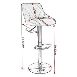 2er Set Barhocker, Stufenlose Höhenverstellung, Verchromter Stahl Kunstleder Weiß 12 2er Set Barhocker, Stufenlose Höhenverstellung, Verchromter Stahl Kunstleder Weiß -Möbel Store Hoehenverstellbarer Designer Barhocker 2er Set 9180 9180 4 1280x1280