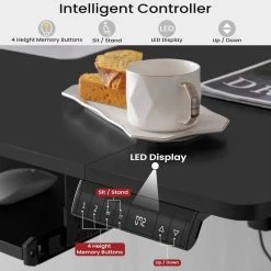 Höhenverstellbarer Schreibtisch, Elektrisch Mit Memory-Funktion, Mit Tastaturauszug -Möbel Store Hohenverstellbarer Schreibtisch 120x60cm Elektrisch mit Memory Funktion mit Tastaturauszug W0ETT0084 schwarz4 1280x1280