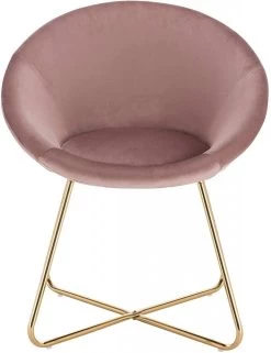 2er-Set Esszimmerstühle, Sitzfläche Aus Samt, Gekreuzte Vergoldete Metallbeine -Möbel Store K chenstuhl Polsterstuhl Samt Stahl rosa3 1280x1280