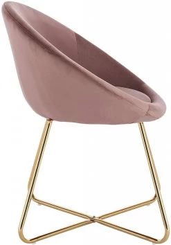 2er-Set Esszimmerstühle, Sitzfläche Aus Samt, Gekreuzte Vergoldete Metallbeine -Möbel Store K chenstuhl Polsterstuhl Samt Stahl rosa4 1280x1280